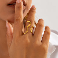 Thumbnail for Irregular Curved Hollow Open Ring - ArtGalleryZen