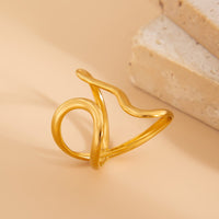 Thumbnail for Irregular Curved Hollow Open Ring - ArtGalleryZen