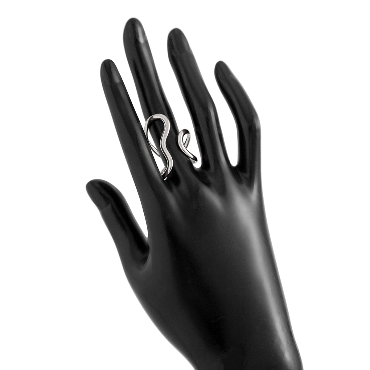 Irregular Curved Hollow Open Ring - ArtGalleryZen