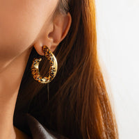 Thumbnail for Irregular Curved Leopard C Shaped Stud Earrings