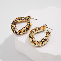 Thumbnail for Irregular Curved Leopard C Shaped Stud Earrings