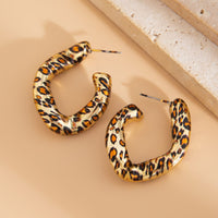 Thumbnail for Irregular Curved Leopard C Shaped Stud Earrings