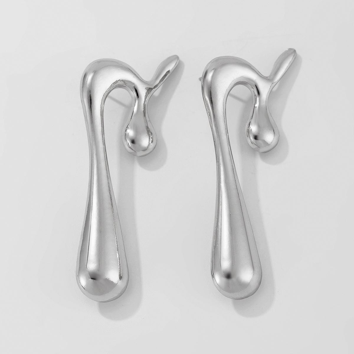 Irregular Flow Waterdrop Stud Earrings