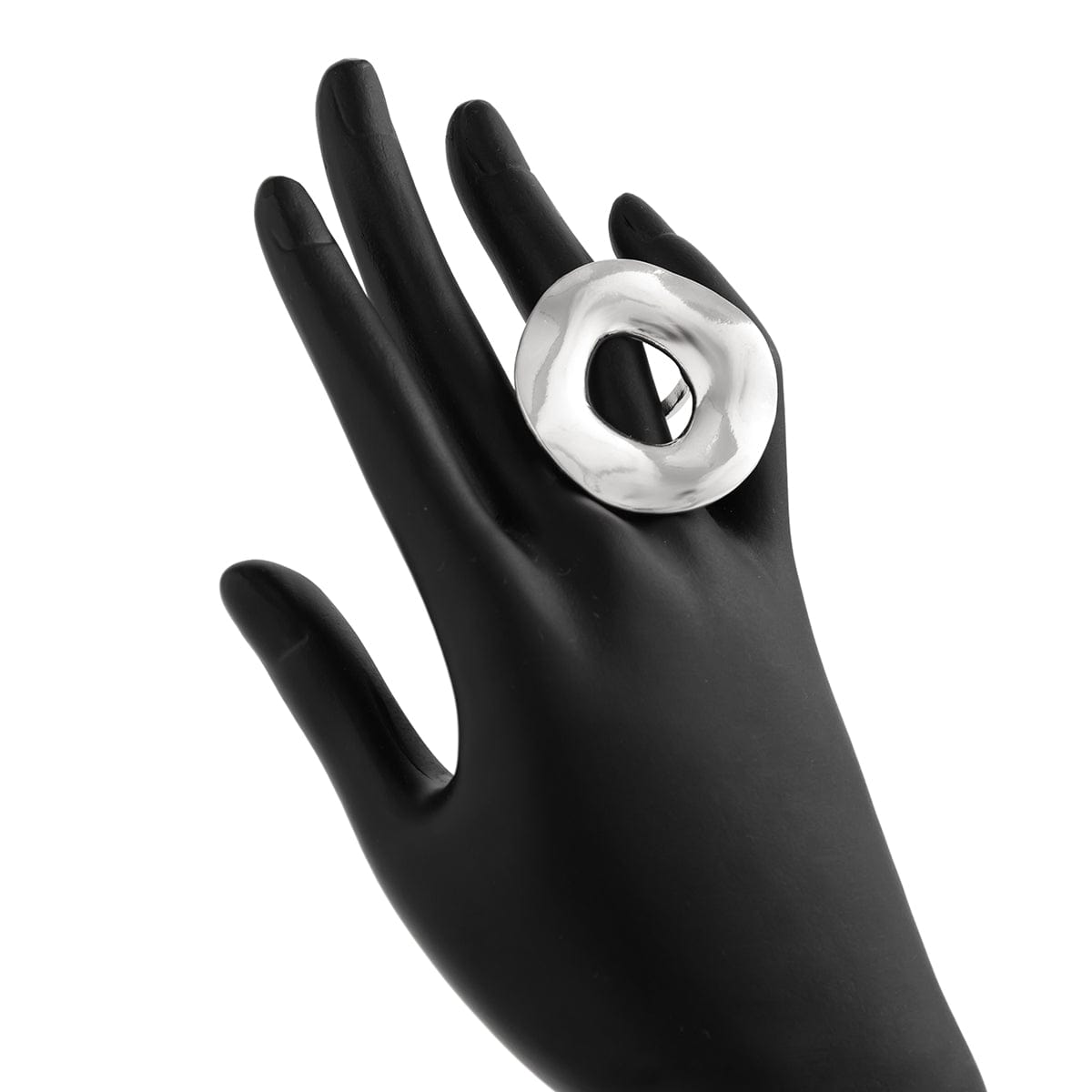 Irregular Gold Silver Plated Chunky Hoop Ring - ArtGalleryZen