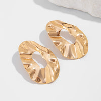 Thumbnail for Irregular Gold Silver Plated Chunky Hoop Stud Earrings - ArtGalleryZen