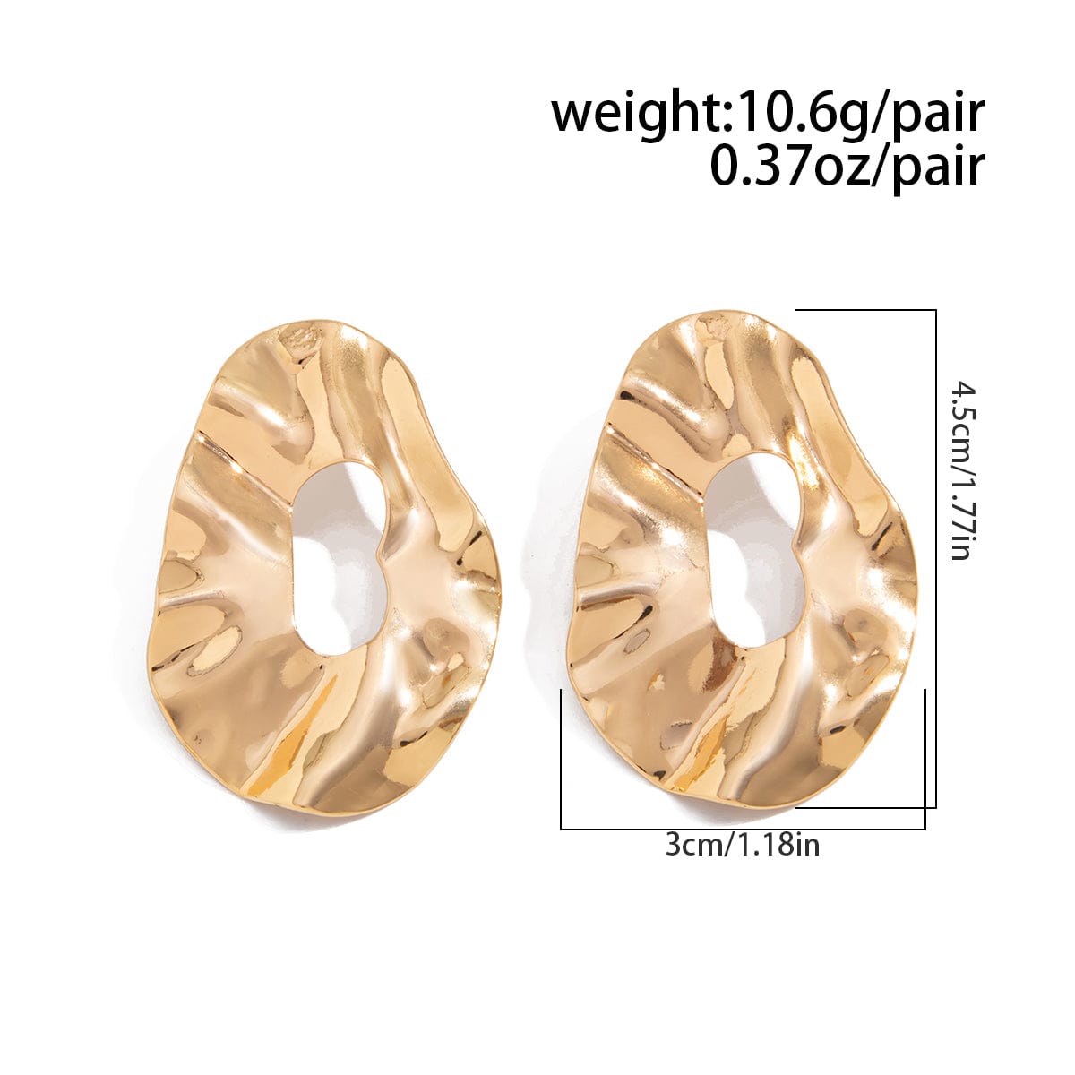 Irregular Gold Silver Plated Chunky Hoop Stud Earrings - ArtGalleryZen