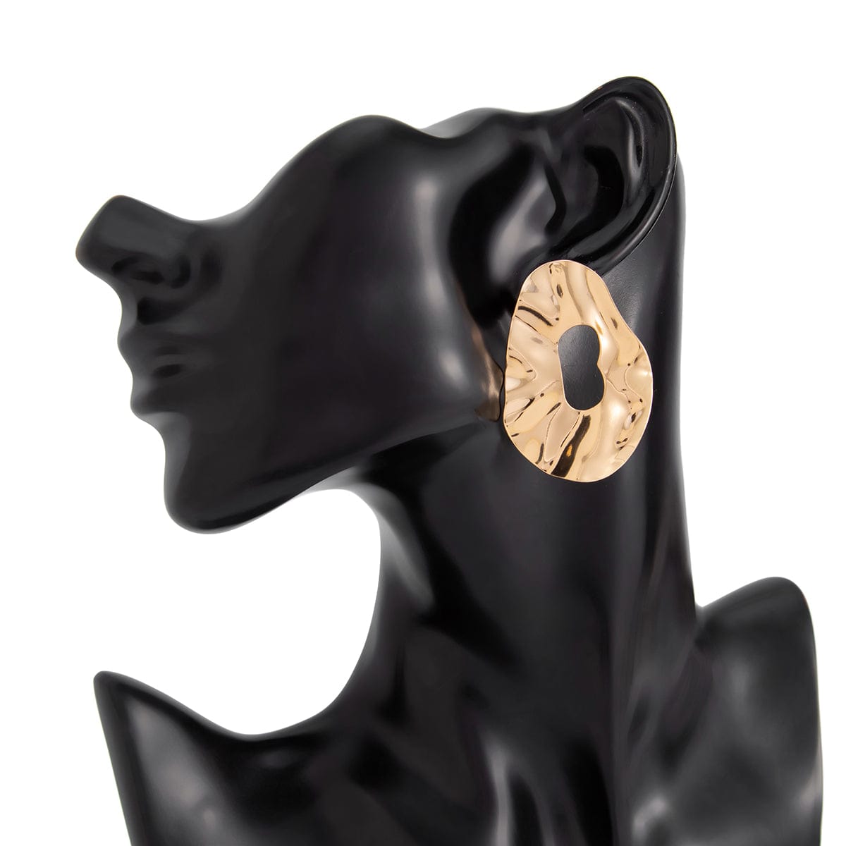 Irregular Gold Silver Plated Chunky Hoop Stud Earrings - ArtGalleryZen