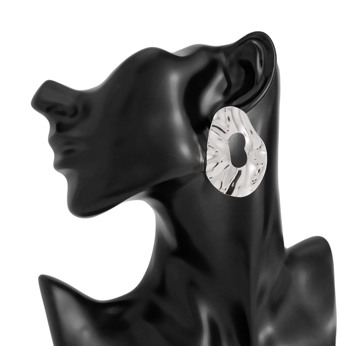 Irregular Gold Silver Plated Chunky Hoop Stud Earrings - ArtGalleryZen