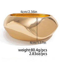 Thumbnail for Irregular Gold Silver Plated Glossy Wide Cuff Bangle Bracelet - ArtGalleryZen