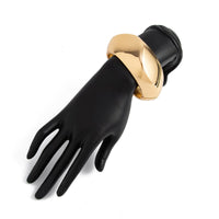 Thumbnail for Irregular Gold Silver Plated Glossy Wide Cuff Bangle Bracelet - ArtGalleryZen