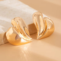 Thumbnail for Irregular Gold Silver Plated Heart Stud Earrings - ArtGalleryZen