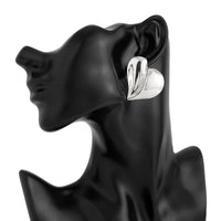 Thumbnail for Irregular Gold Silver Plated Heart Stud Earrings - ArtGalleryZen