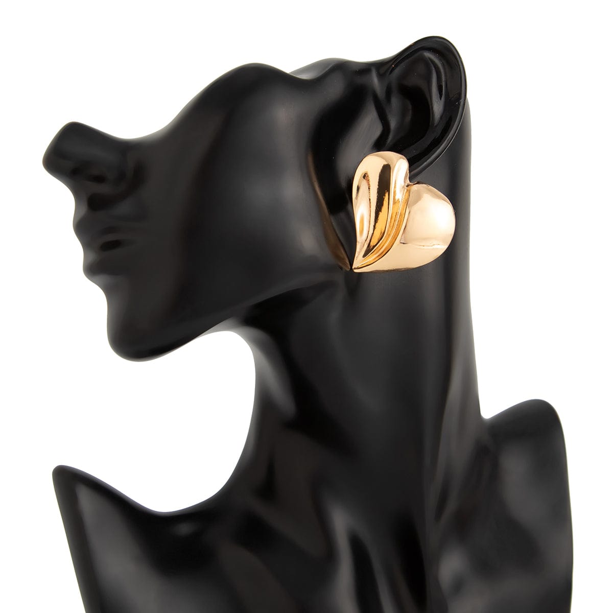 Irregular Gold Silver Plated Heart Stud Earrings - ArtGalleryZen