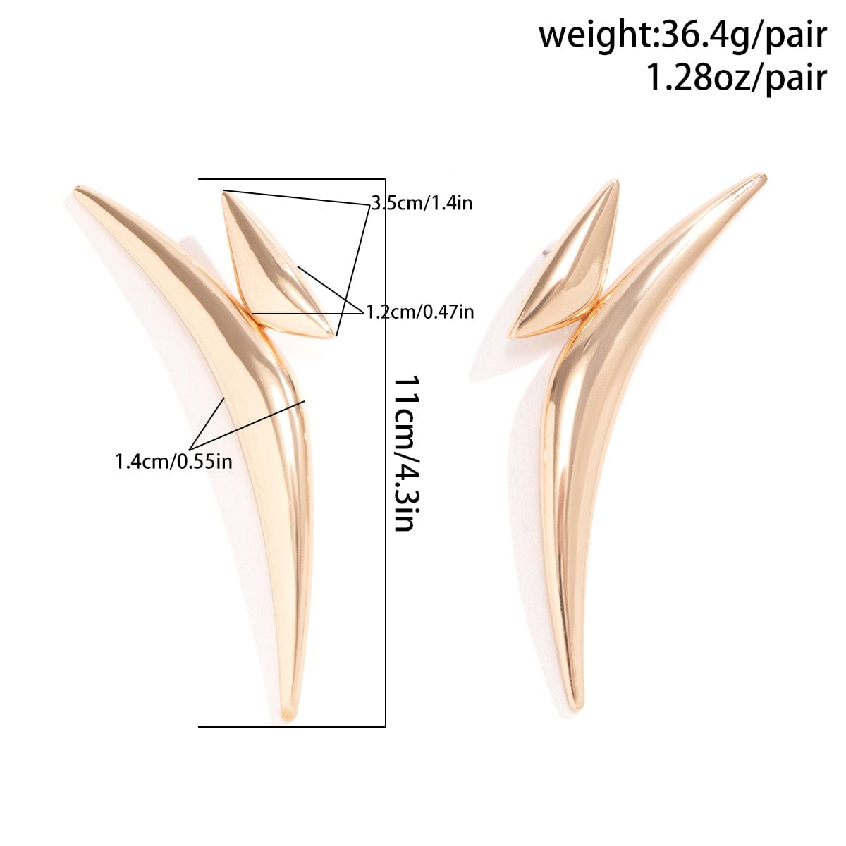 Irregular Gold Silver Plated Statement Earrings - ArtGalleryZen