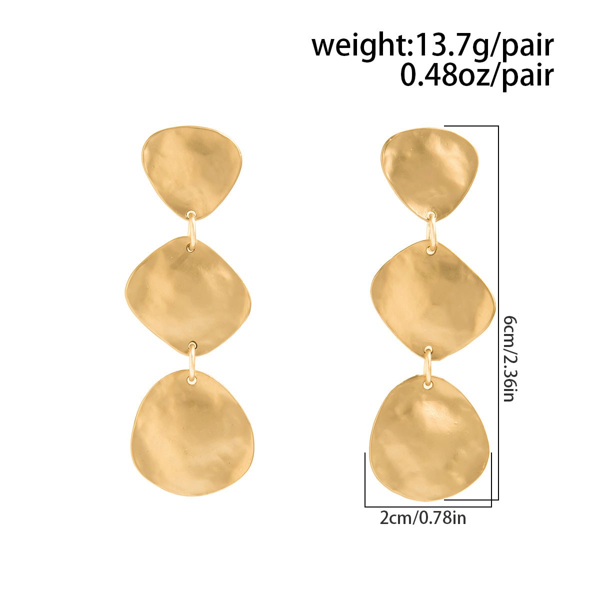 Irregular Gold Silver Plated Waterdrop Dangle Earrings - ArtGalleryZen