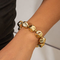 Thumbnail for Irregular Gold Silver Tone Beaded Chain Necklace Bracelet