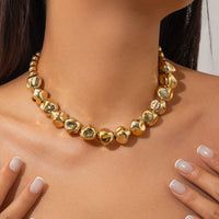 Thumbnail for Irregular Gold Silver Tone Beaded Chain Necklace Bracelet