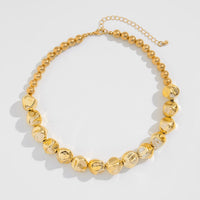 Thumbnail for Irregular Gold Silver Tone Beaded Chain Necklace Bracelet