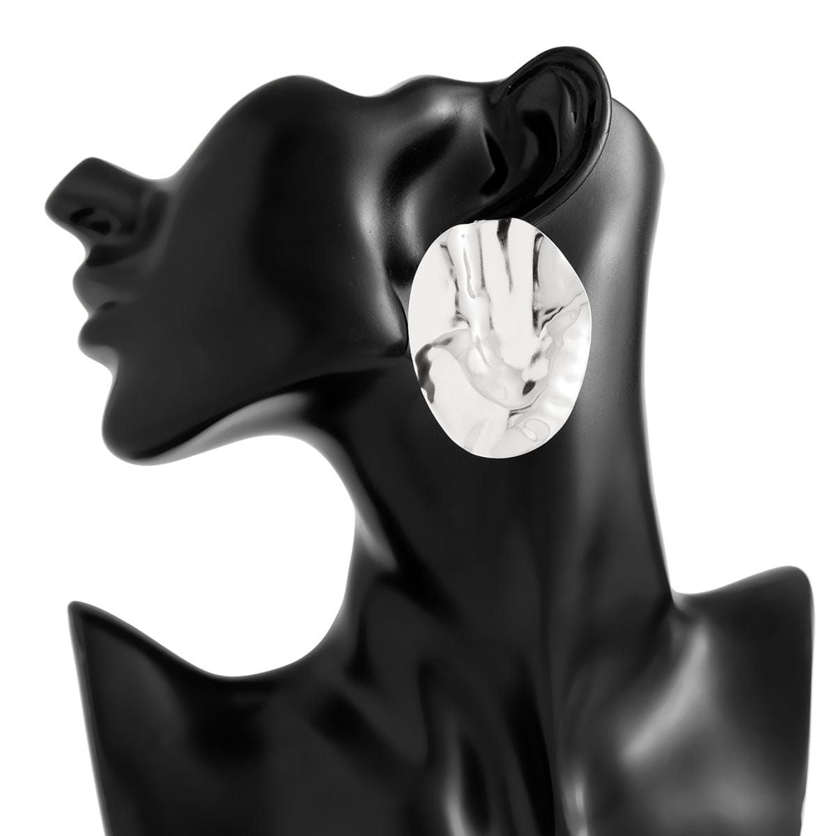 Irregular Pleated Oval Stud Earrings - ArtGalleryZen