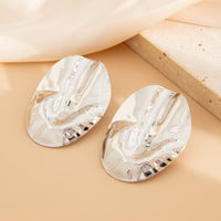 Thumbnail for Irregular Pleated Oval Stud Earrings - ArtGalleryZen