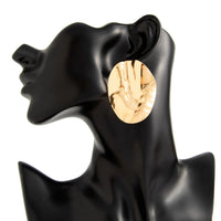 Thumbnail for Irregular Pleated Oval Stud Earrings - ArtGalleryZen