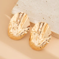 Thumbnail for Irregular Pleated Oval Stud Earrings - ArtGalleryZen