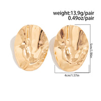Thumbnail for Irregular Pleated Oval Stud Earrings - ArtGalleryZen