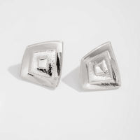 Thumbnail for Irregular Textured Trapezoid Stud Earrings