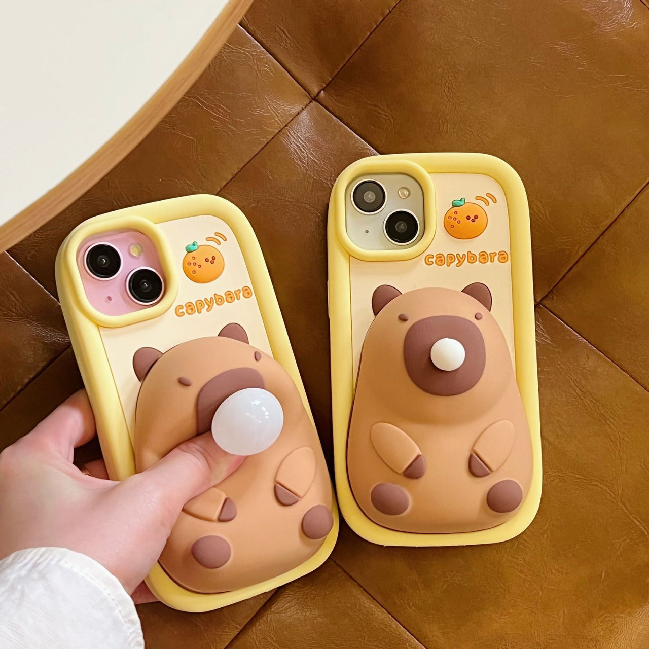 Kawaii 3D Capybara Blowing Bubbles iPhone Case - ArtGalleryZen