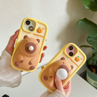 Thumbnail for Kawaii 3D Capybara Blowing Bubbles iPhone Case - ArtGalleryZen