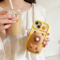 Thumbnail for Kawaii 3D Capybara Blowing Bubbles iPhone Case - ArtGalleryZen