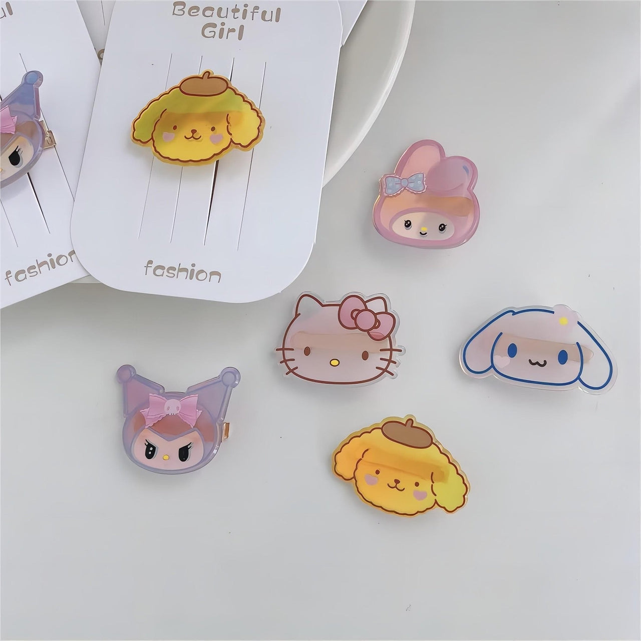 Kawaii 5 Pieces Led Flashing Sanrio Family Hair Clip Set - ArtGalleryZen