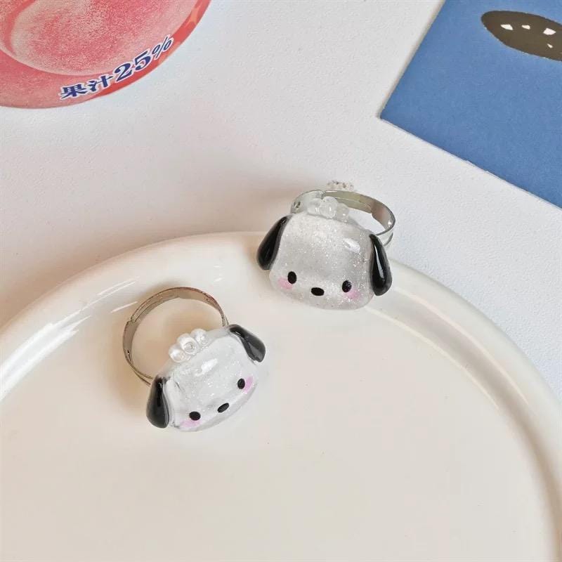 Kawaii 5 Pieces Sanrio Resin Rings Set