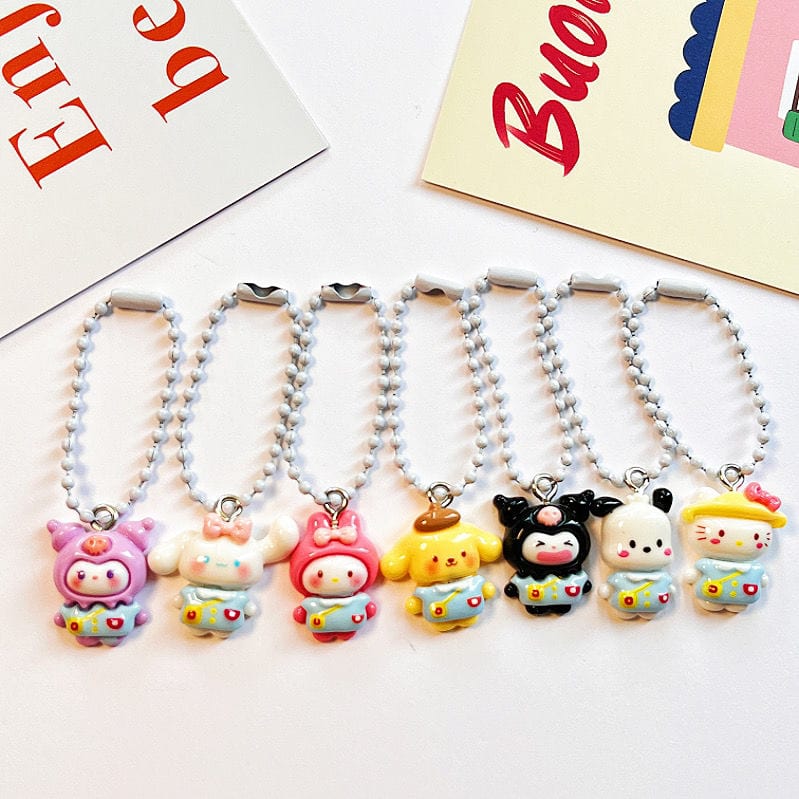 Kawaii 7 Pieces Sanrio Keychain Set - ArtGalleryZen