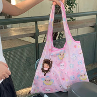 Thumbnail for Kawaii Angel Kitten Bear Portable Folding Shoulder Bag - ArtGalleryZen