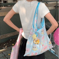 Thumbnail for Kawaii Angel Kitten Bear Portable Folding Shoulder Bag - ArtGalleryZen