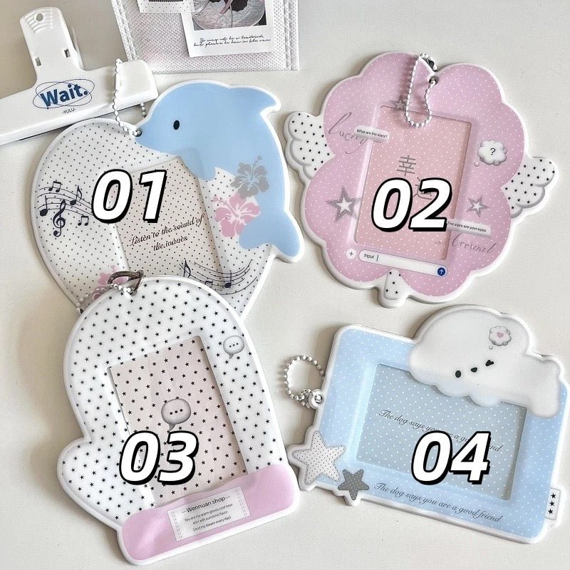 Kawaii Animal Photocard Holder Keychain - PVC Card Display Bag - ArtGalleryZen