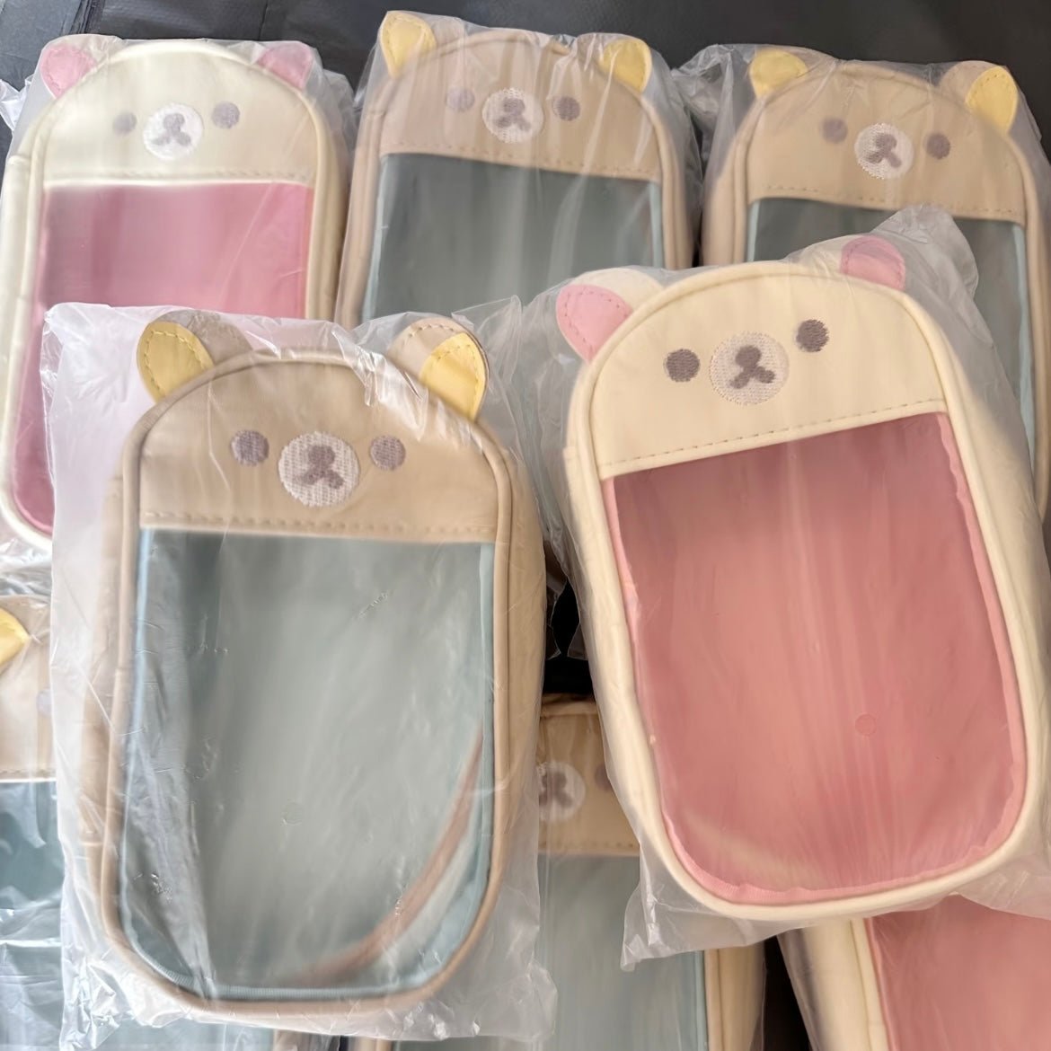 Kawaii Bear Doll Clear Display Keychain Bag - Cute Photocard Holder - ArtGalleryZen