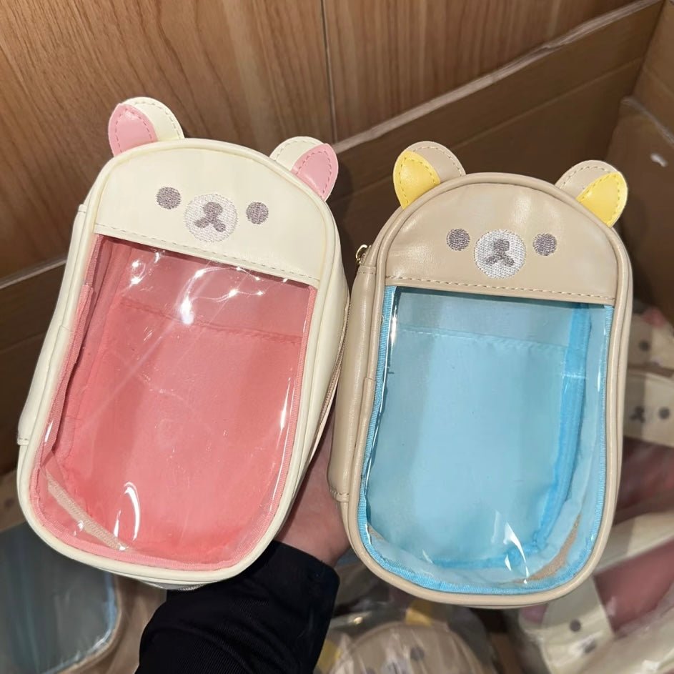 Kawaii Bear Doll Clear Display Keychain Bag - Cute Photocard Holder - ArtGalleryZen