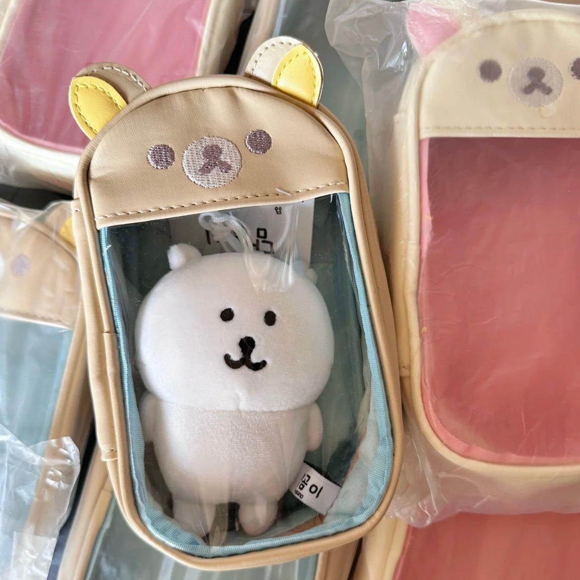 Kawaii Bear Doll Clear Display Keychain Bag - Cute Photocard Holder - ArtGalleryZen