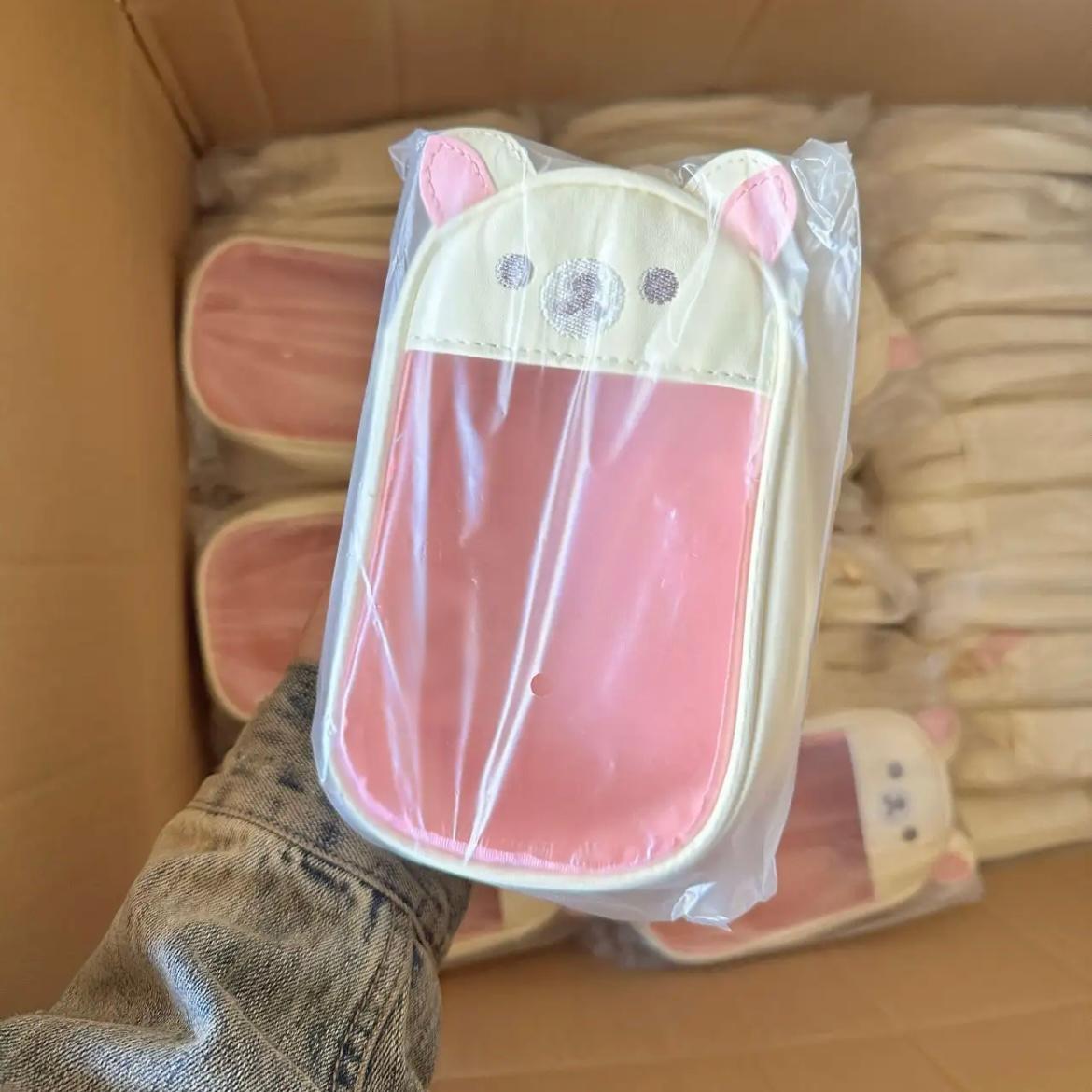 Kawaii Bear Doll Clear Display Keychain Bag - Cute Photocard Holder - ArtGalleryZen