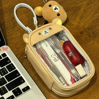Thumbnail for Kawaii Bear Doll Clear Display Keychain Bag - Cute Photocard Holder - ArtGalleryZen