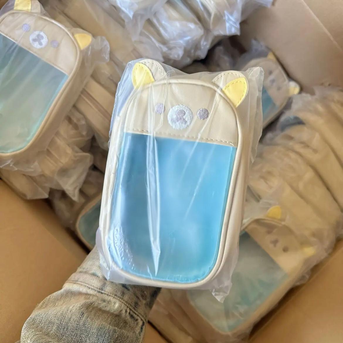 Kawaii Bear Doll Clear Display Keychain Bag - Cute Photocard Holder - ArtGalleryZen