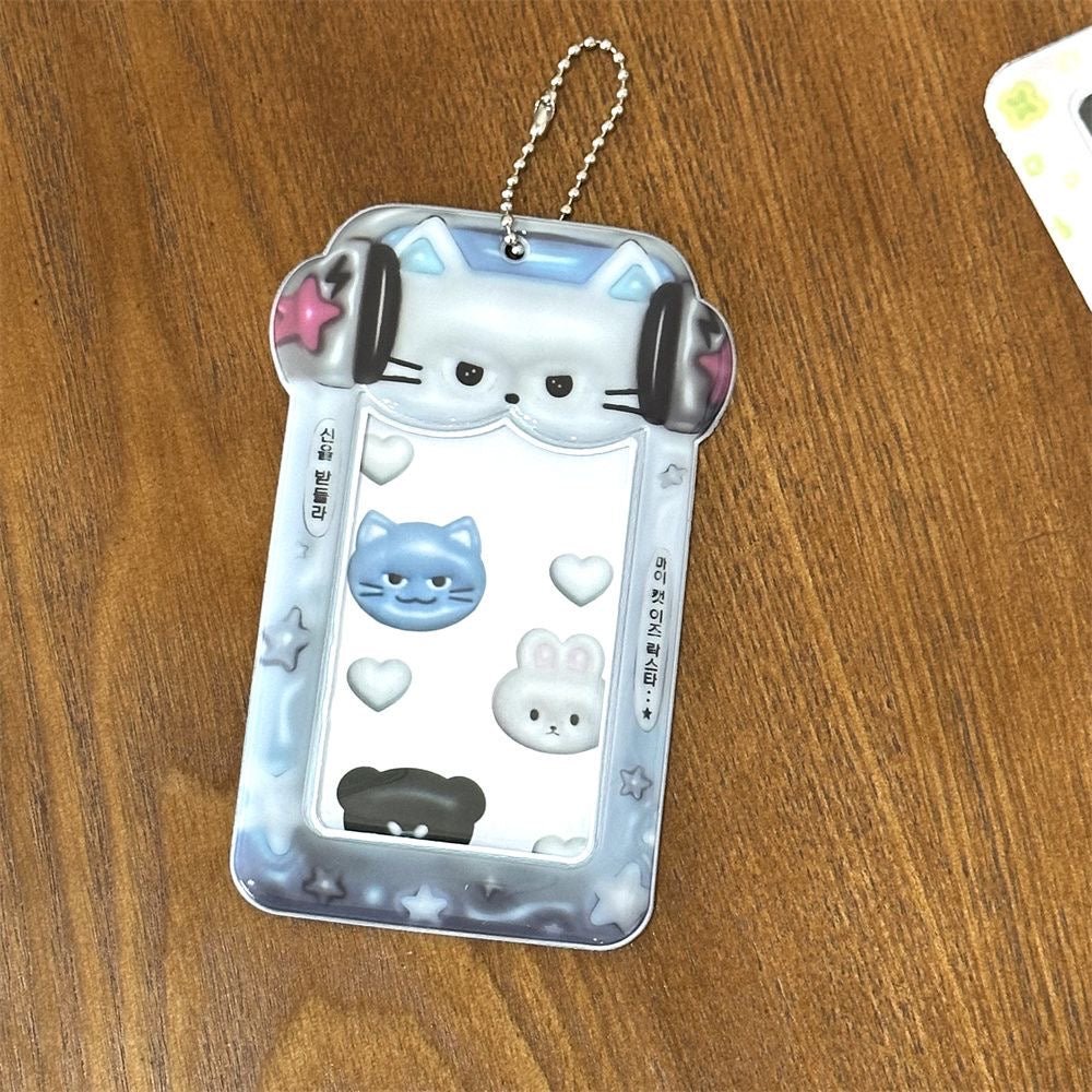 Kawaii Bear House Photocard Holder Keychain Kpop Card Display Bag - ArtGalleryZen