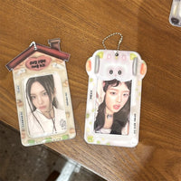 Thumbnail for Kawaii Bear House Photocard Holder Keychain Kpop Card Display Bag - ArtGalleryZen