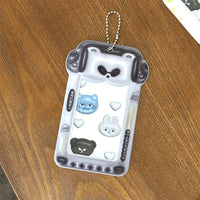 Thumbnail for Kawaii Bear House Photocard Holder Keychain Kpop Card Display Bag - ArtGalleryZen