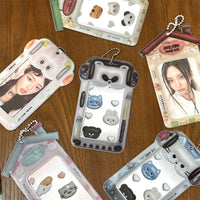 Thumbnail for Kawaii Bear House Photocard Holder Keychain Kpop Card Display Bag - ArtGalleryZen