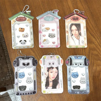 Thumbnail for Kawaii Bear House Photocard Holder Keychain Kpop Card Display Bag - ArtGalleryZen