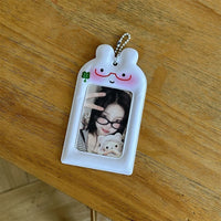 Thumbnail for Kawaii Bunny Clover Photocard Holder Keychain PVC Card Display Bag - ArtGalleryZen