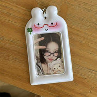 Thumbnail for Kawaii Bunny Clover Photocard Holder Keychain PVC Card Display Bag - ArtGalleryZen